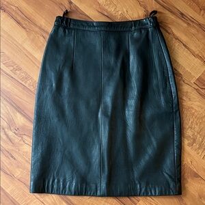 Kadosh NY Italy Genuine Black Leather Skirt